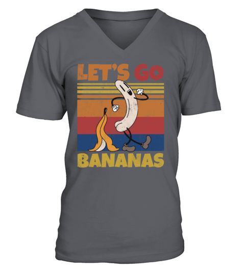 Retro Lets Bananas Funny Butt Banana V-Neck T-shirt