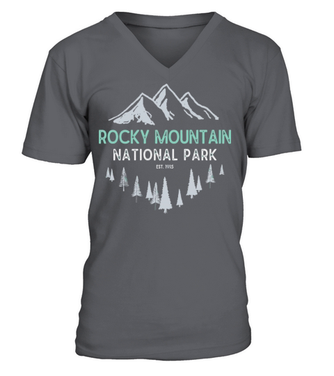 Rocky Mountain Vintage National Park Colorado Souv V-Neck T-shirt