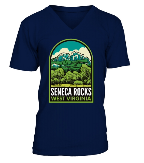 Seneca Rocks West Virginia Vintage V-Neck T-shirt
