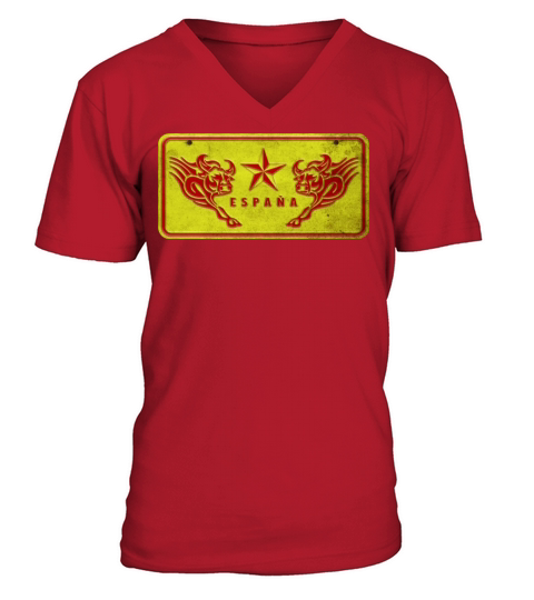 Spain Bull Vintage Sign V-Neck T-shirt
