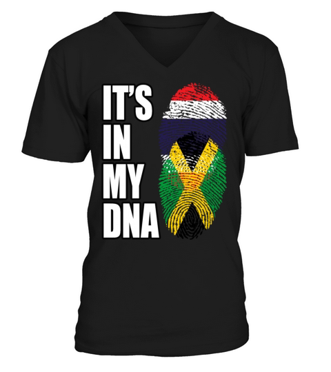 Thai And Jamaican Vintage Heritage DNA Flag V-Neck T-shirt