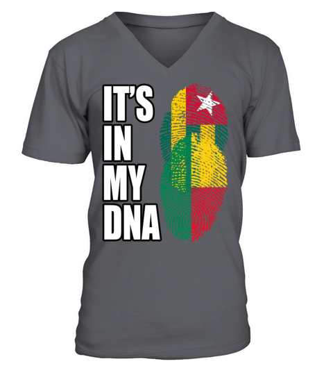 Togolese And Benin Mix Heritage DNA Flag V-Neck T-shirt