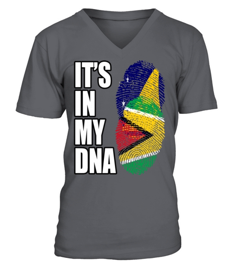 Tokelauan And Guyanese Mix Heritage DNA Flag V-Neck T-shirt