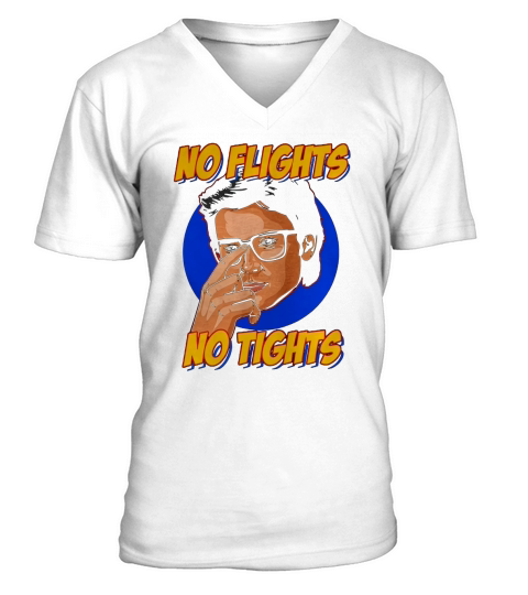 Tom Wellings No Flights, No Tights V-Neck T-shirt