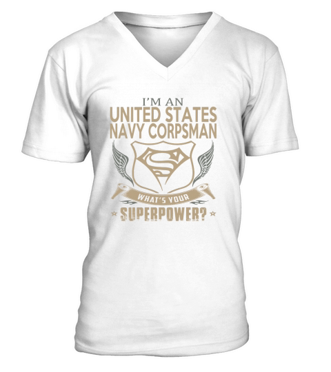 UNITED STATES NAVY CORPSMAN V-Neck T-shirt