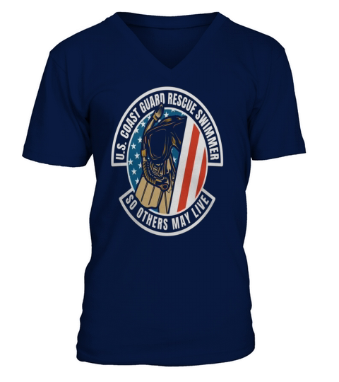 us coast guard rescue swimmer V-Neck T-shirt