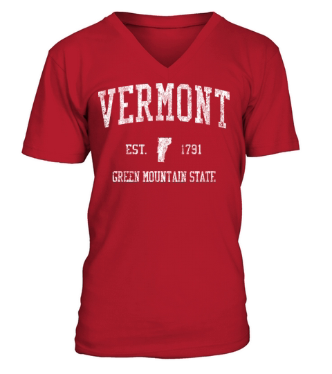 Vermont Vintage Sports Design V-Neck T-shirt