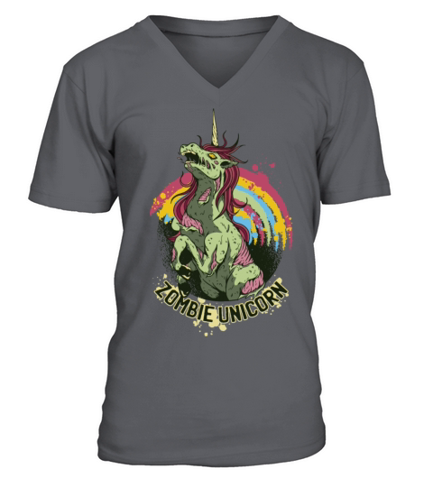 Zombie unicorn V-Neck T-shirt