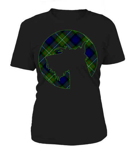 Clan Ferguson Tartan Scottie Dog Silhouette Women's T-Shirt