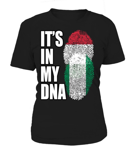 Hungarian And Nigerian Mix Heritage DNA Flag Women's T-Shirt