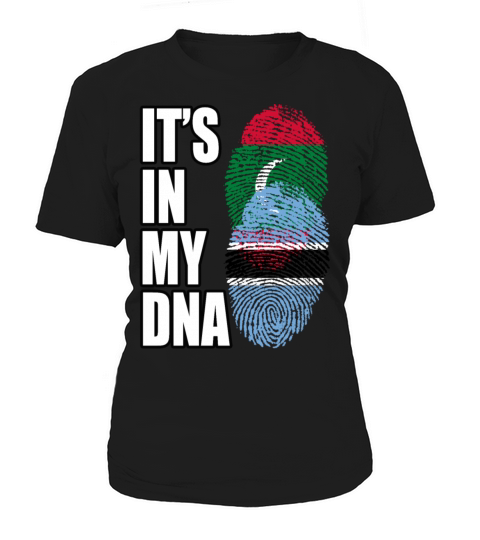 Maldivian And Botswanan Mix Heritage DNA Flag Women's T-Shirt