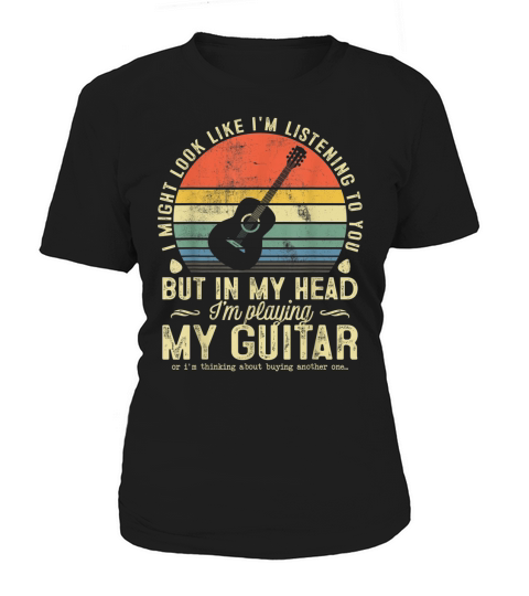 Vintage I Might Look Like I’m Listening To You Guitar Lover shirt - Unisex Long Sleeve Women's T-Shirt