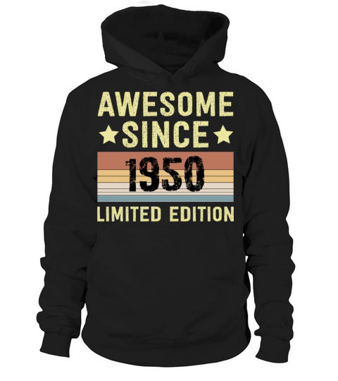 Awesome Since 1950 Retro 72 Years Old Birthday Hoodie Unisex