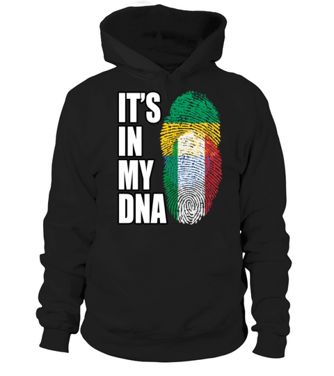 Gambian And Italian Mix Heritage DNA Flag Hoodie Unisex