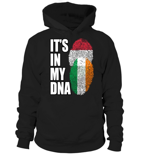 Hungarian And Irish Mix Heritage DNA Flag Hoodie Unisex