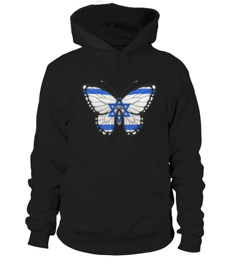 Israeli Flag Butterfly Hoodie Unisex
