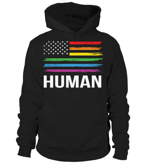 LBGT Flag Gay Pride Human Vintage Rainbow Hoodie Unisex