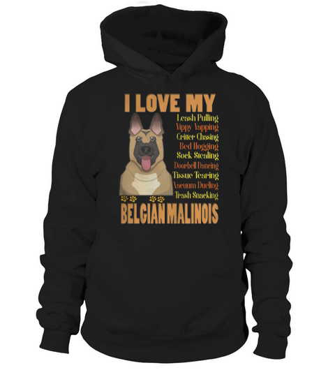 LOVE WITH BELGIAN MALINOIS DOG (13) Hoodie Unisex