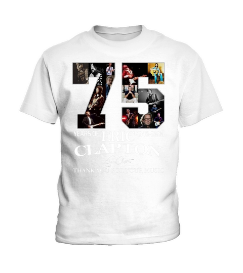 75 Years Of Eric Clapton 1945-2020 Signature shirt Kids T-Shirt