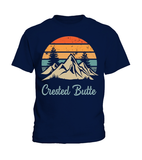 Crested Butte Retro Vintage Mountain Sunset Outdoo Kids T-Shirt