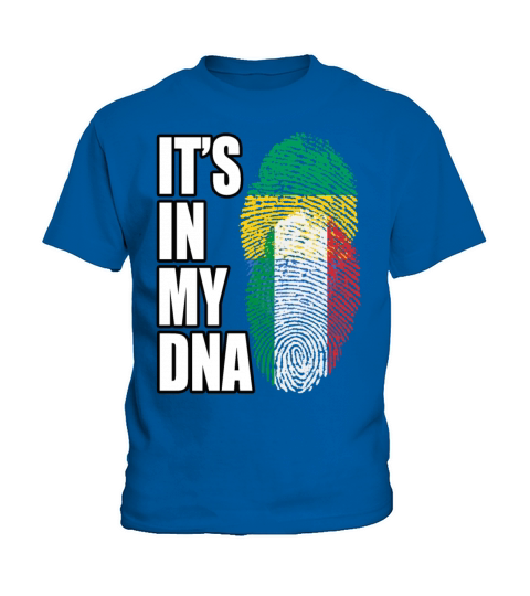 Gambian And Italian Mix Heritage DNA Flag Kids T-Shirt