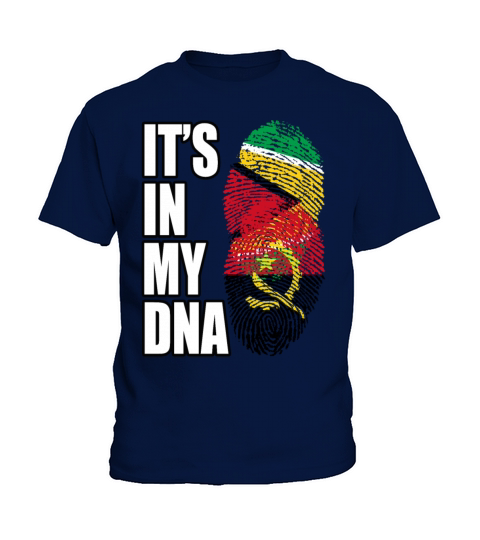 Guyanese And Angolan Mix Heritage DNA Flag Kids T-Shirt