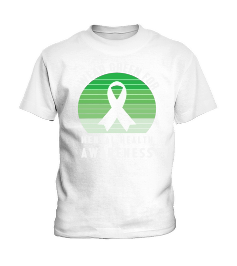 I Wear Green for Mental Health Awareness Vintage Kids T-Shirt