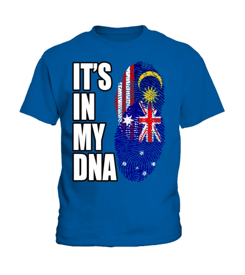 Malaysian And Australian Mix Heritage DNA Flag Kids T-Shirt