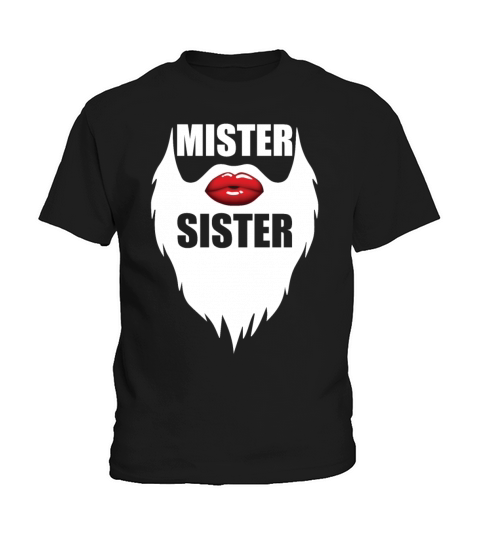 Mister Sister Bearded Men Red Lips Funny Kids T-Shirt