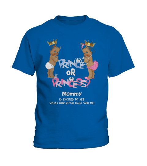 Prince or Princess Mommy Ethnic Gender Reveal T-Shirt Kids T-Shirt