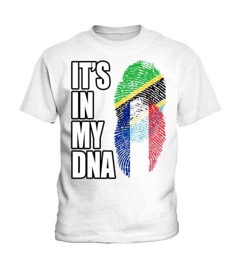Tanzanian And French Vintage Heritage DNA Flag Kids T-Shirt
