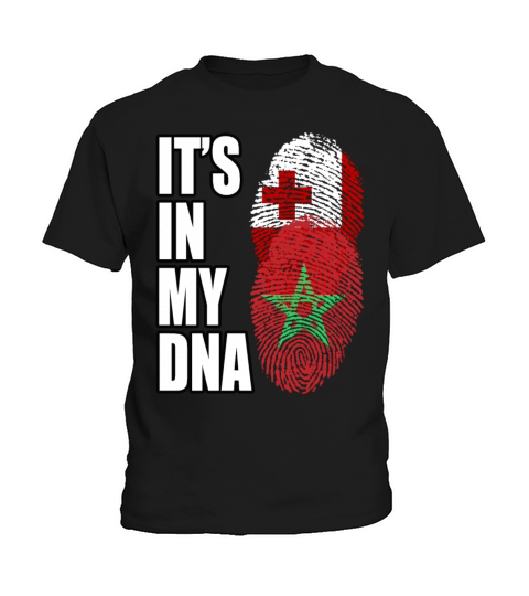 Tongan And Moroccan Mix Heritage DNA Flag Kids T-Shirt