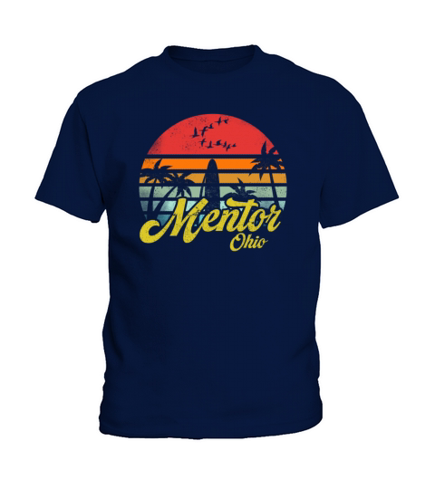 Vintage Mentor Ohio Surfing Retro Surf Humor Pun Kids T-Shirt