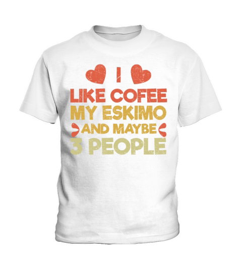 Vintage Pet Dog Like Coffee Love American Eskimo Kids T-Shirt