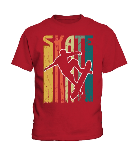 Vtintage Skate Skating Board Retro Skateboard Kids T-Shirt