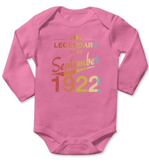 100th Birthday 100 Year Old Born September 1922 Long Sleeve Baby One-Piece