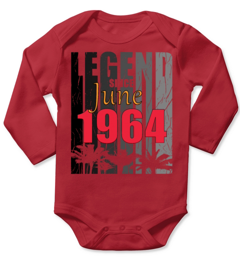 1964 vintage born in June gift Long Sleeve Baby One-Piece
