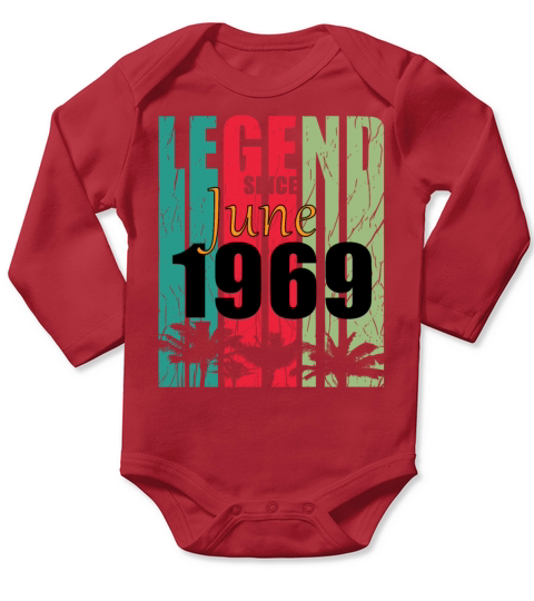 1969 vintage born in June gift Long Sleeve Baby One-Piece