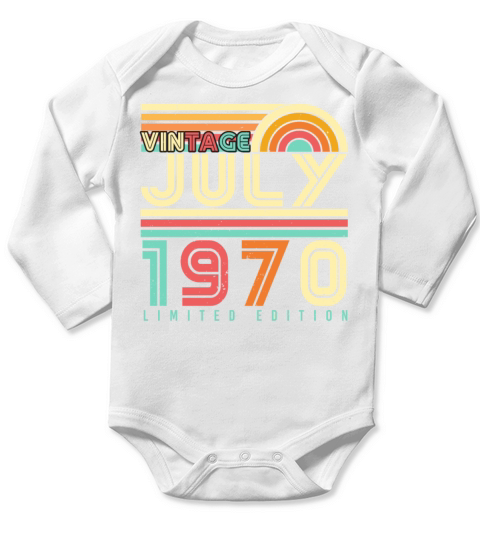 1970 July Vintage Long Sleeve Baby One-Piece
