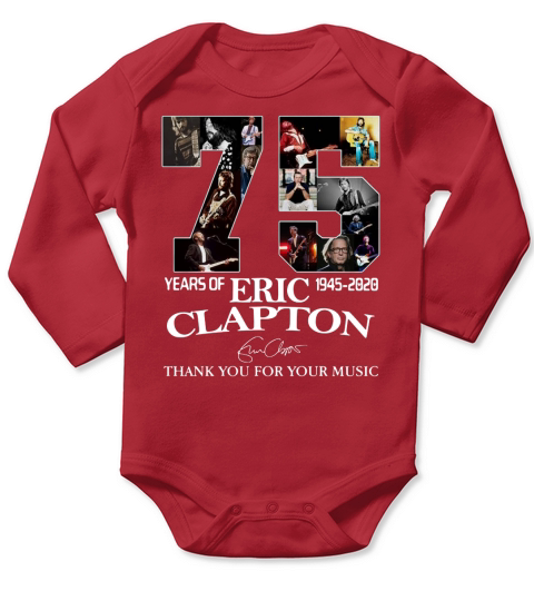 75 Years Of Eric Clapton 1945-2020 Signature shirt Long Sleeve Baby One-Piece