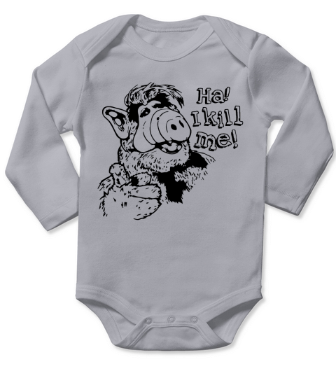 ALF TV SERIES LOVER - HA I KILL ME CAMPING SHIRT Long Sleeve Baby One-Piece