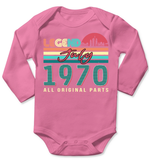 All Original 1970 In July Long Sleeve Baby One-Piece