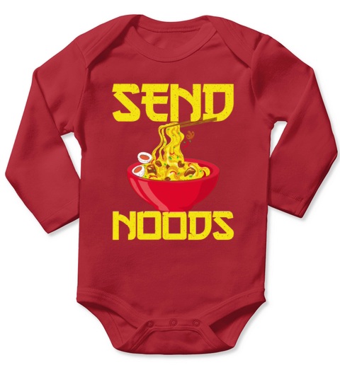 Asian Food Send Noods Funny Noodles Long Sleeve Baby One-Piece