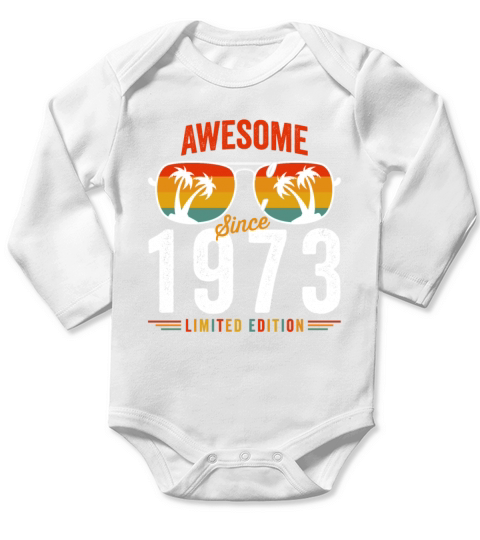 Awesome Since 1973 Birthday Retro Vintage 49 50 Ye Long Sleeve Baby One-Piece
