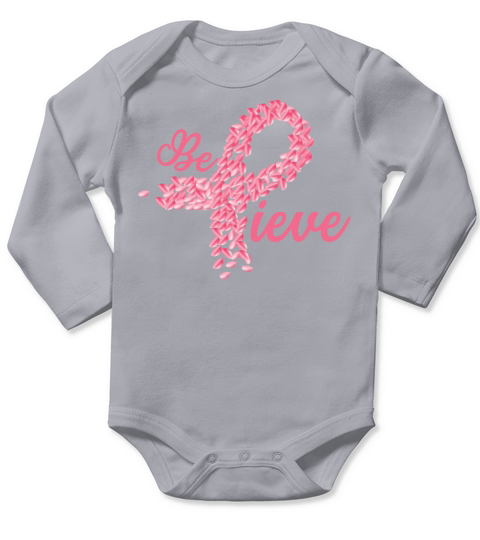 Breast Cancer Awareness - Inspirational Believe Long Sleeve Baby One-Piece