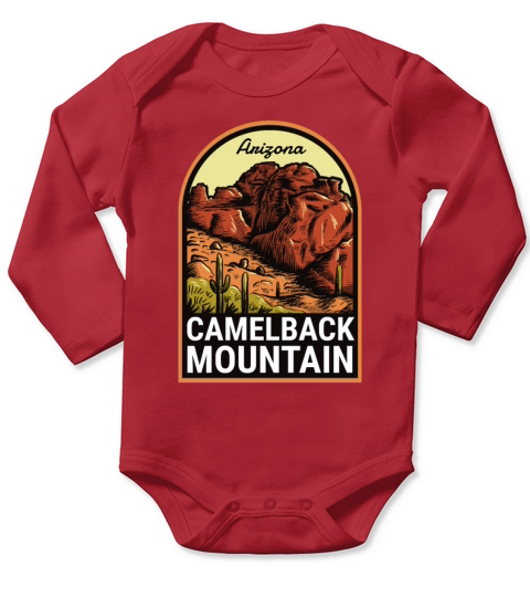 Camelback Mountain Arizona Vintage Long Sleeve Baby One-Piece