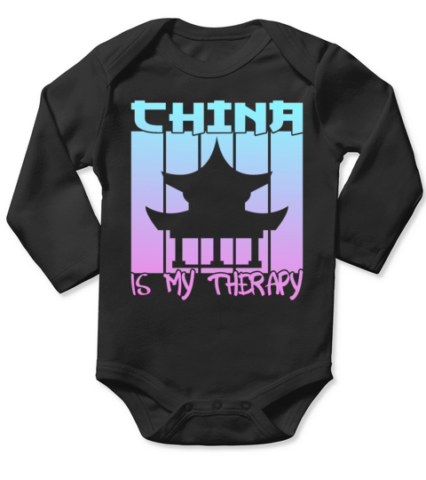 China is my therapy Long Sleeve Baby One-Piece