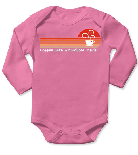 Coffee with rainbow inside Long Sleeve Baby One-Piece
