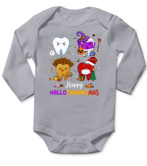 Dentist Happy Hallothanksma Halloween Thanksgiving Long Sleeve Baby One-Piece