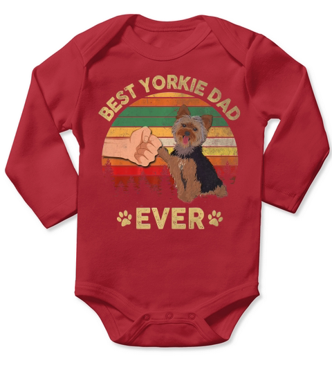 Father Day Best Yorkie Dad Ever Vintage shirt Long Sleeve Baby One-Piece